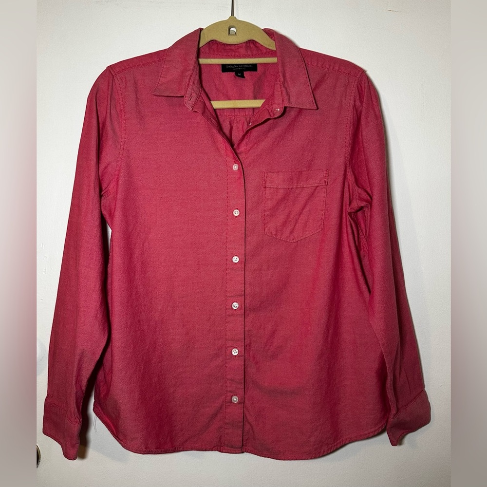 Quinn Boy Fit Banana Republic Red button down dress shirt